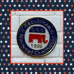 Limited Edition 1996 RNC Republican Party Presidential Election Pin Orig Card